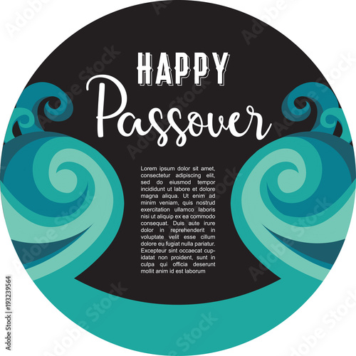 Moses splitting the red sea and ordering let my people go out of Egypt. story of Jewish holiday Passover.