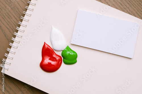 Paint on a piece of paper