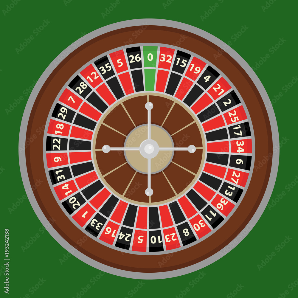 Roulette, a roulette wheel of a casino. Casino logo. Roulette, a roulette wheel of a casino. Casino logo.