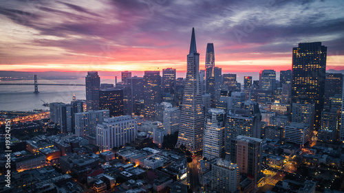 Canvas Print San Francisco Skyline at Sunrise