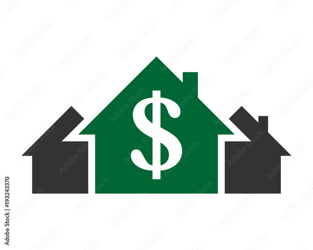 dollar house home economy currency finance image vector icon symbol dollar house home economy currency finance image vector icon symbol