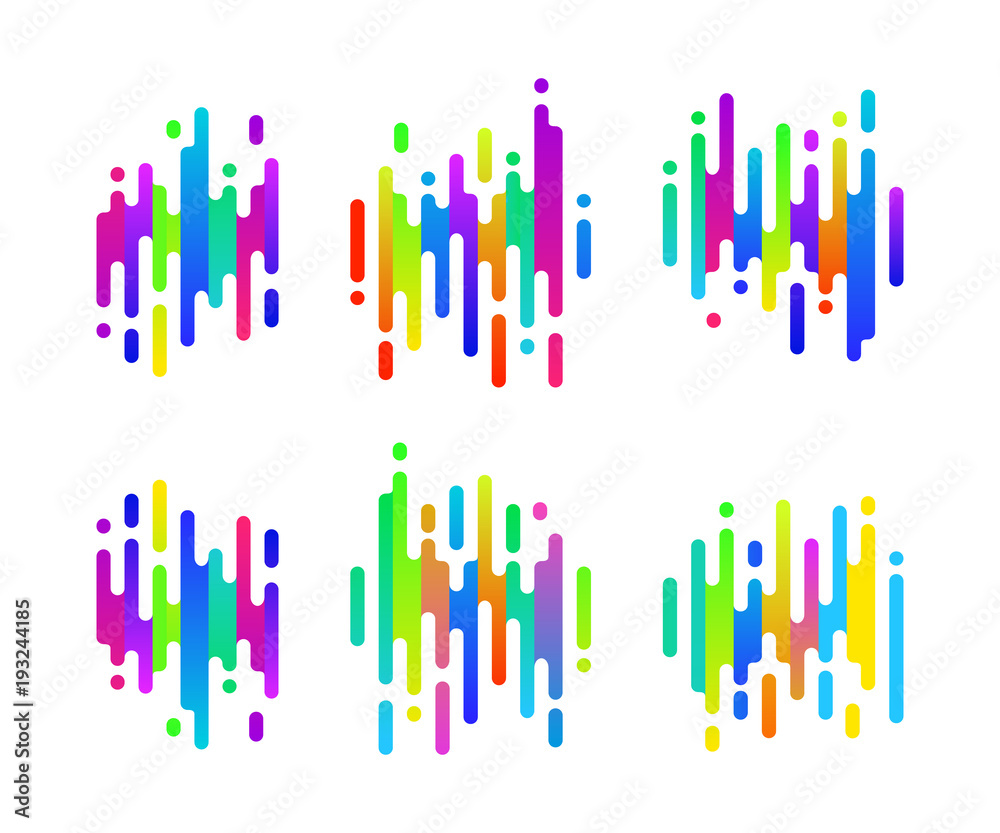 Abstract colorful gradient signs for your design. Speed icons set.