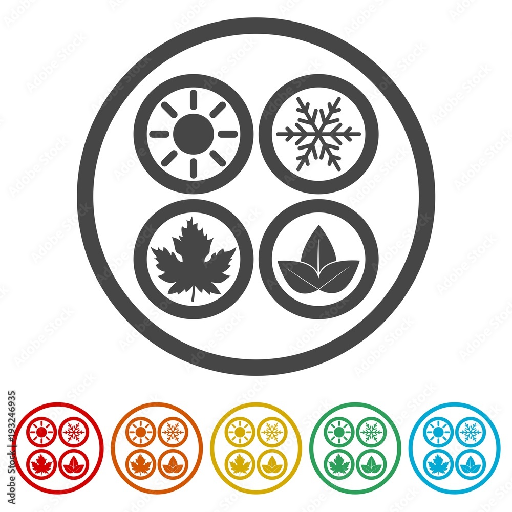 Four seasons, season icon, 6 Colors Included Four seasons, season icon, 6 Colors Included
