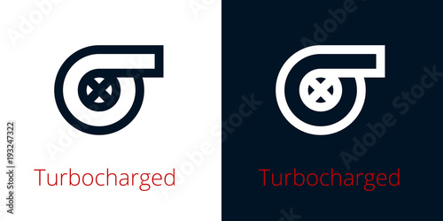 Turbocharger isolated icon, auto service, repair, vector car detail