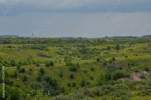 recultivated part of Borodino coal open cut Krasnoyarsk territory, Russia photo