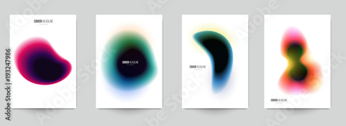 Modern trendy background cover posters, banners, flyers, placards. Set of abstract minimal template design for branding, advertising in colorful blur style. Vector illustration. EPS 10.