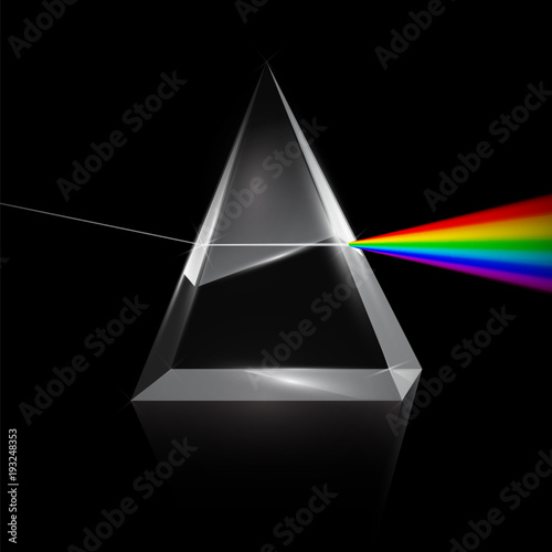 Rainbow Light Trough Prism on Dark Background