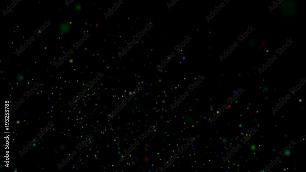 Colored particles moving in space. Colored particles moving in space.