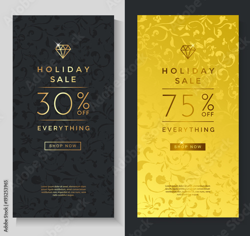 Luxury style holiday sale banner template