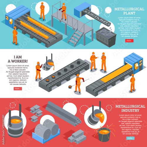 Steel Industry Isometric Banners