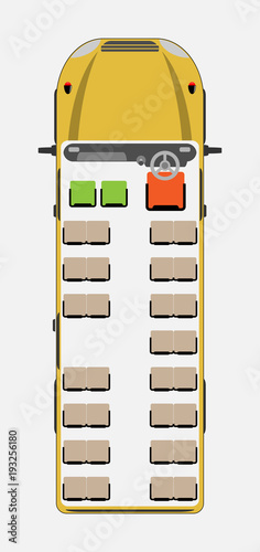 Top View show seat map of School Bus
