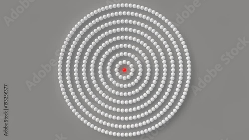 Sphere standing out from the crowd concept.