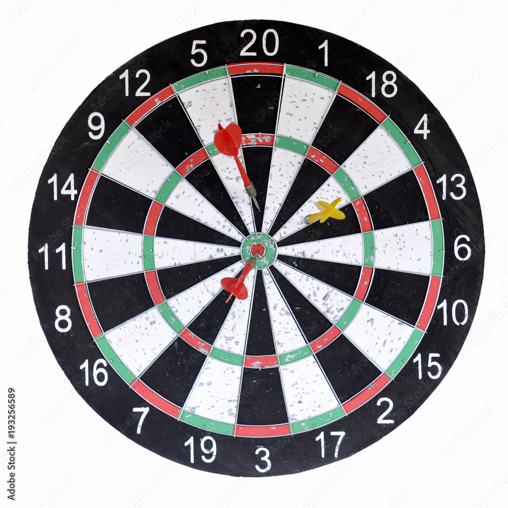 dart board isolated on a white background. dart board isolated on a white background.
