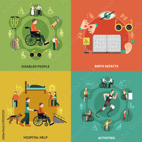 Disabled Person Icon Set
