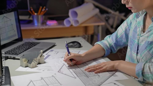 Architect working late.