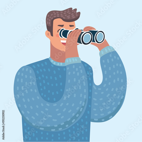 Man with binoculars. 