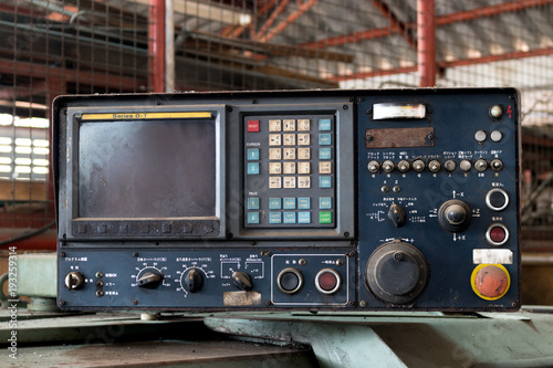 Old electronic switch controller board in factory