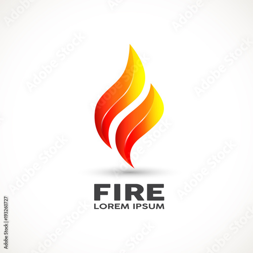 Fire flame geometric icon design