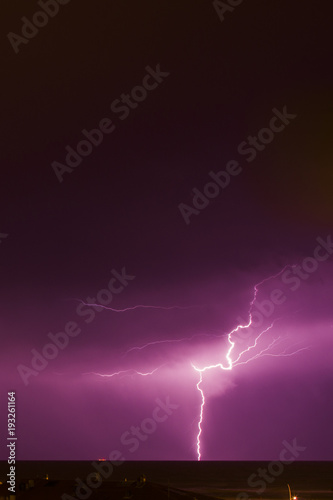 Lightning during a night thunderstorm