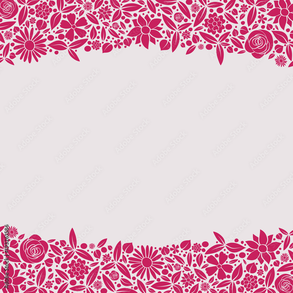Beautiful pastel coloured background with flowers. Concept of a template of a card with copyspace. Vector.