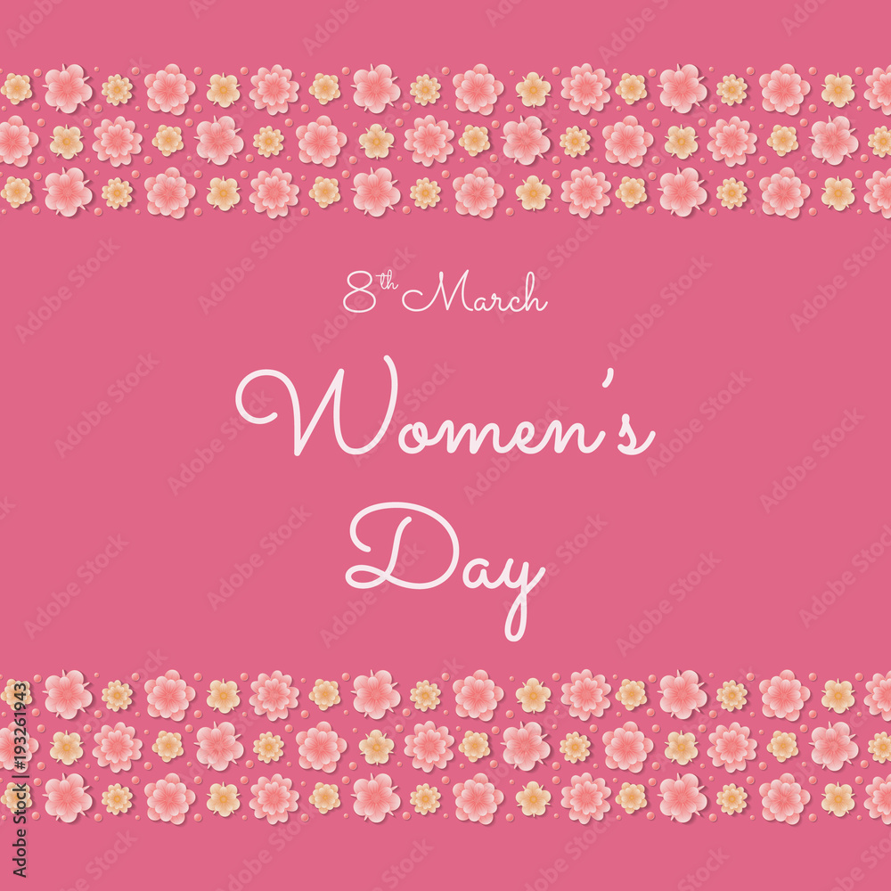 Women's Day - design of a card with beautiful flowers. Vector.