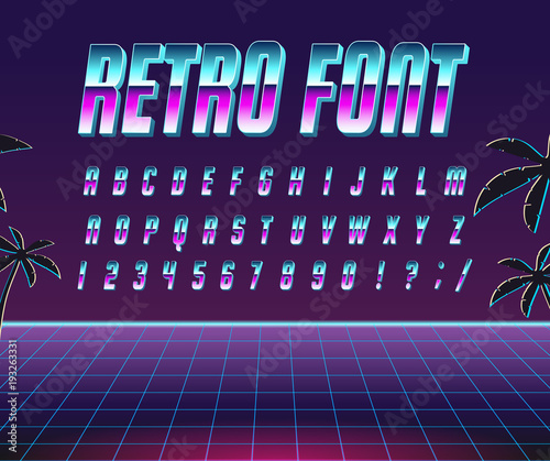 Font style 80 s.