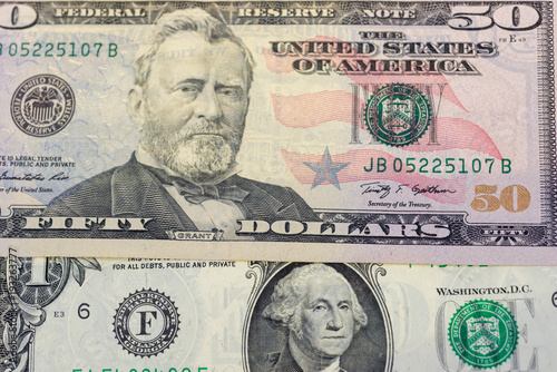 Close up of American dollars