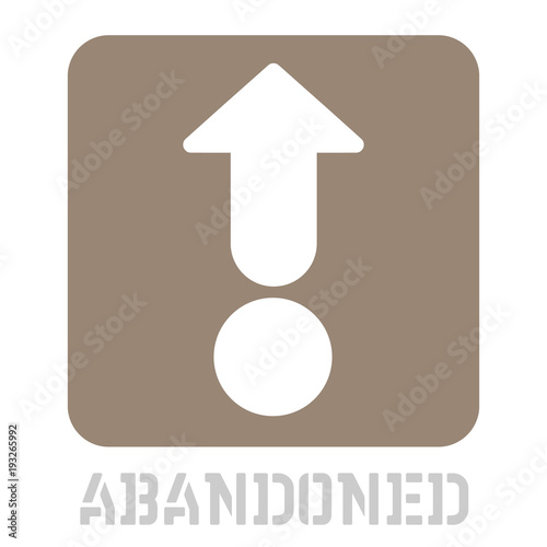 Abandoned conceptual graphic icon. Design language element, graphic sign.