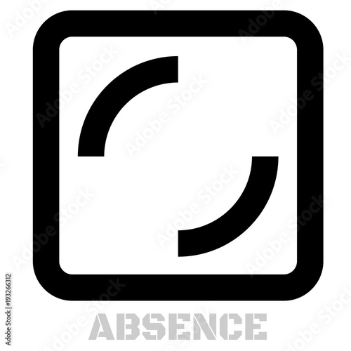 Absence conceptual graphic icon. Design language element, graphic sign.