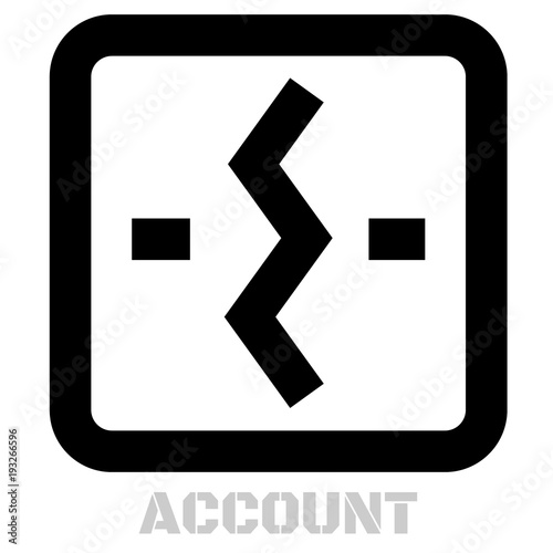 Account conceptual graphic icon. Design language element, graphic sign.