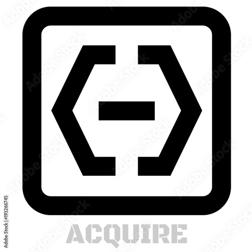 Acquire conceptual graphic icon. Design language element, graphic sign.