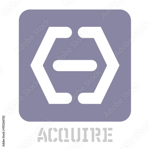Acquire conceptual graphic icon. Design language element, graphic sign.