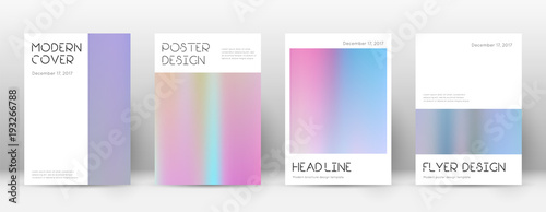 Flyer layout. Minimal tempting template for Brochure, Annual Report, Magazine, Poster, Corporate Presentation, Portfolio, Flyer. Appealing pastel hologram cover page. © Begin Again