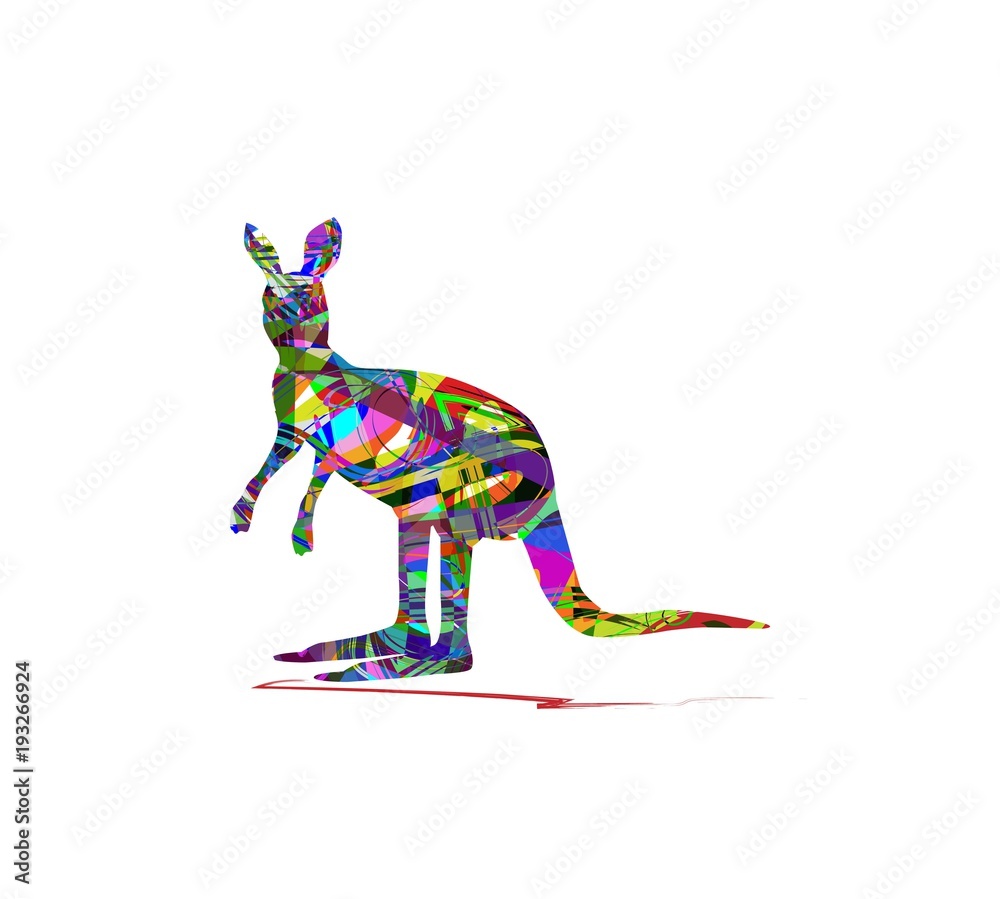 Fototapeta premium illustrazione vettoriale di canguro su sfondo bianco
