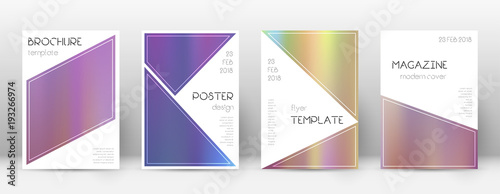 Flyer layout. Triangle popular template for Brochure, Annual Report, Magazine, Poster, Corporate Presentation, Portfolio, Flyer. Beautiful bright hologram cover page.