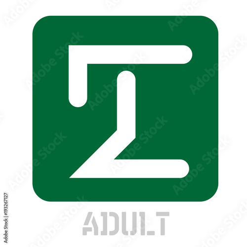Adult conceptual graphic icon. Design language element, graphic sign.
