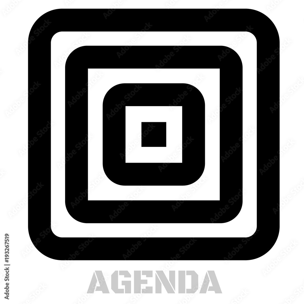 Agenda conceptual graphic icon. Design language element, graphic sign. Agenda conceptual graphic icon. Design language element, graphic sign.