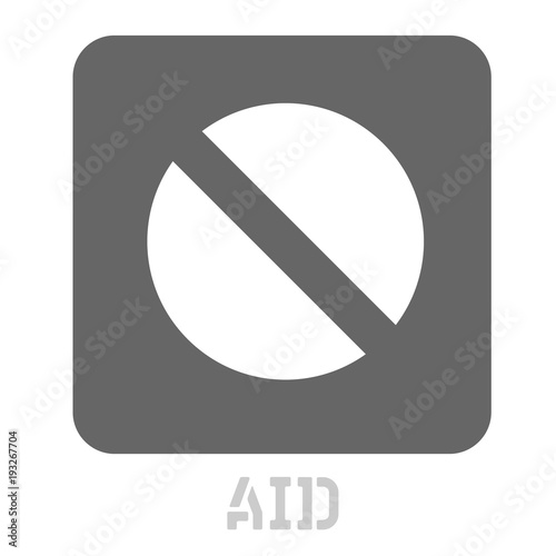 Aid conceptual graphic icon. Design language element, graphic sign.