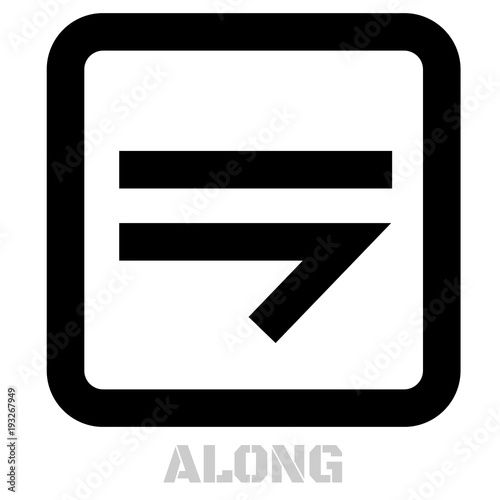 Along conceptual graphic icon. Design language element, graphic sign.