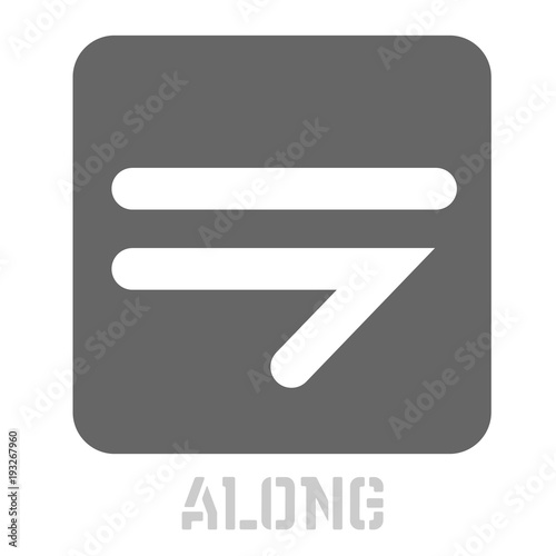 Along conceptual graphic icon. Design language element, graphic sign.