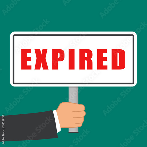 expired word sign flat concept
