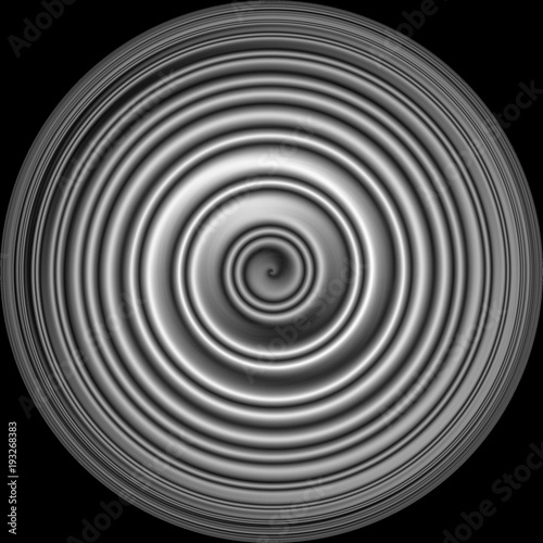 Decor detail. Alpha. Spiral. Black-and-white colour. Background with digital effect.