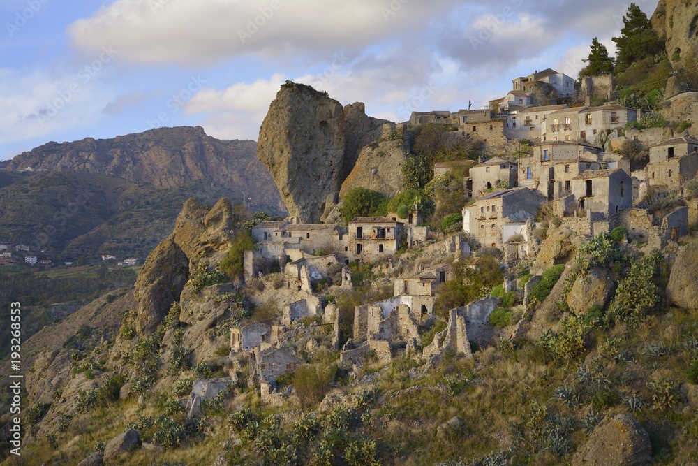The beautiful abandoned village Pentedattilo, Aspromonte, Calabria, Italy