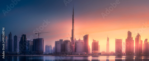 Panoramic view of Dubai Business bay  UAE