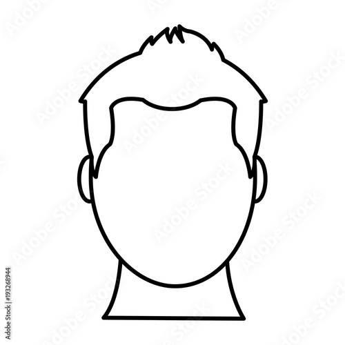 line avatar man with faceless and hairstyle design