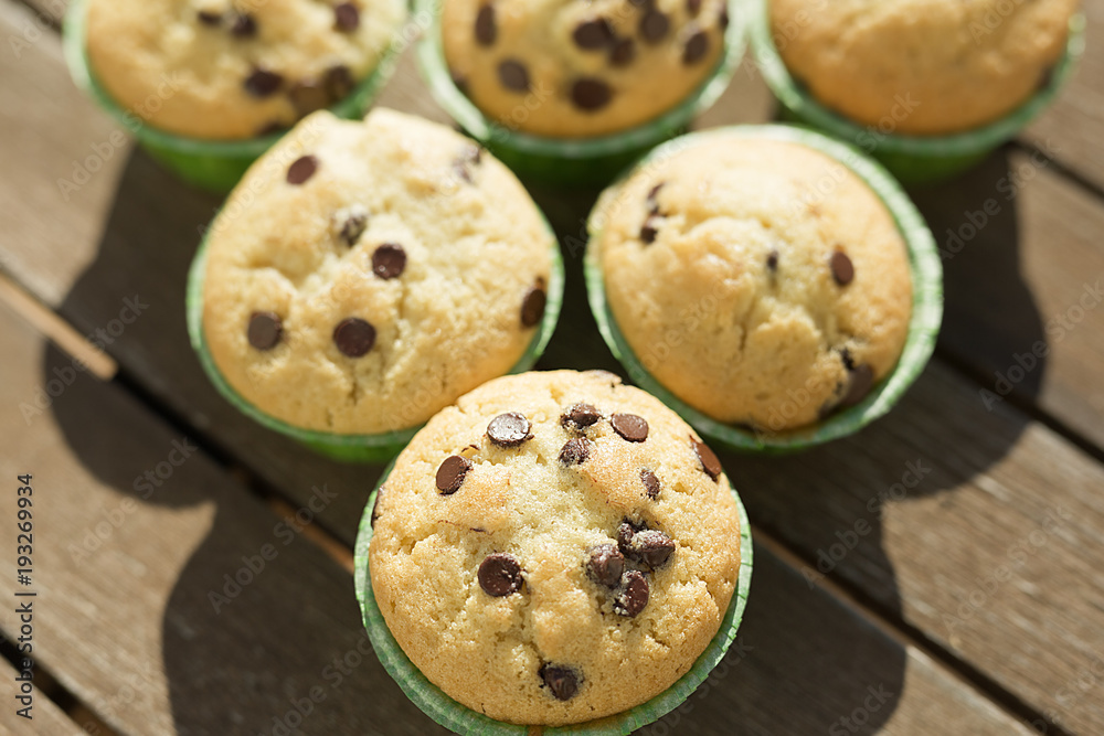 Homemade muffins with natural products.