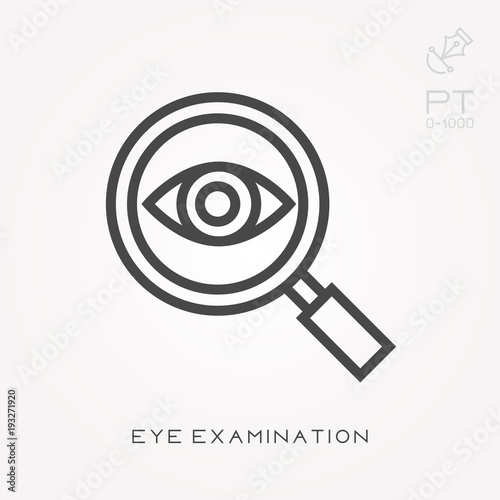 Line icon eye examination