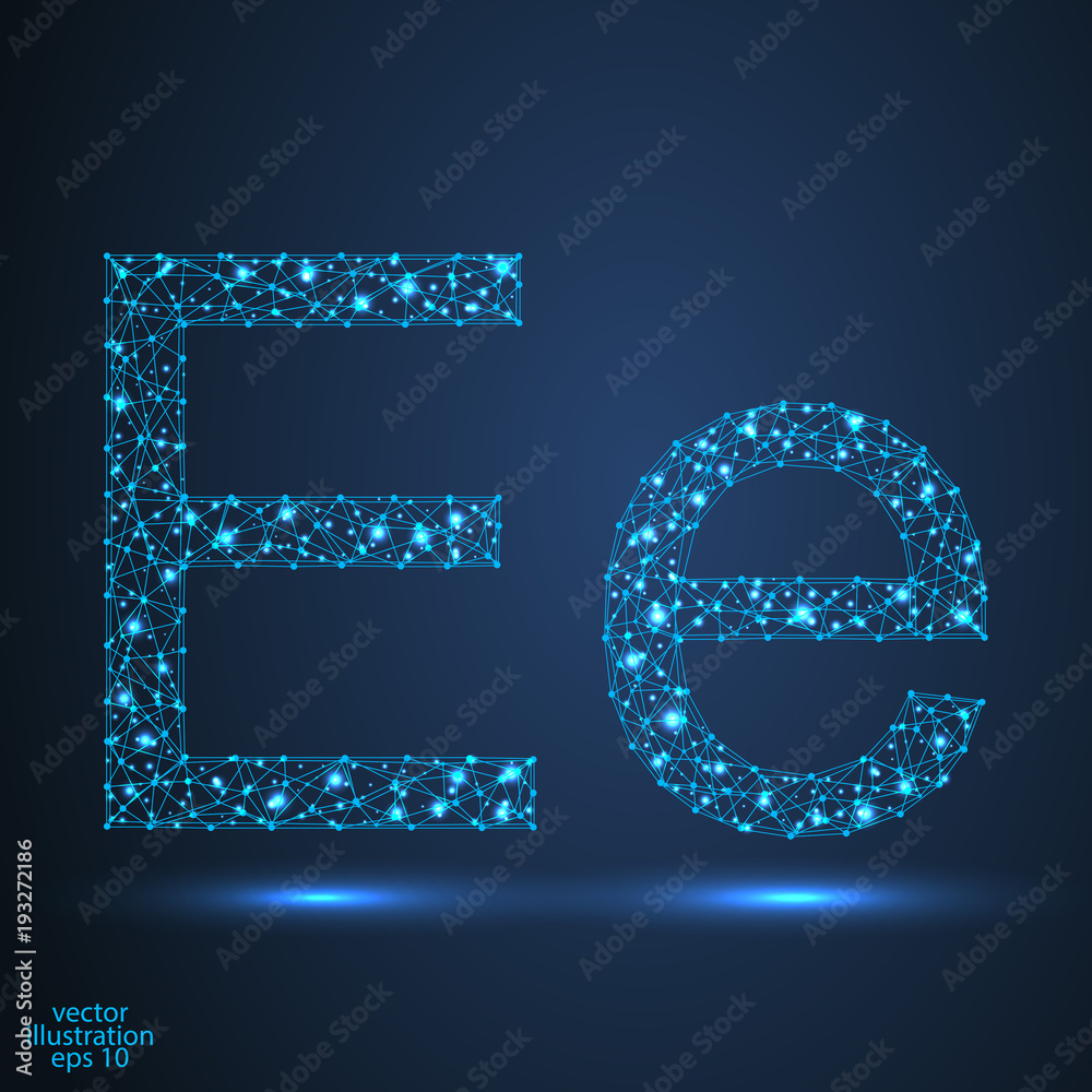 English letters abstract font consists 3d of triangles, lines, dots and connections. Vector illustration EPS 10. English letters abstract font consists 3d of triangles, lines, dots and connections. Vector illustration EPS 10.