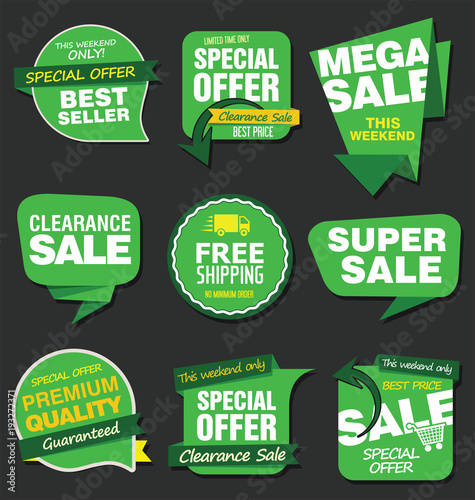 Sale stickers and tags vector collection