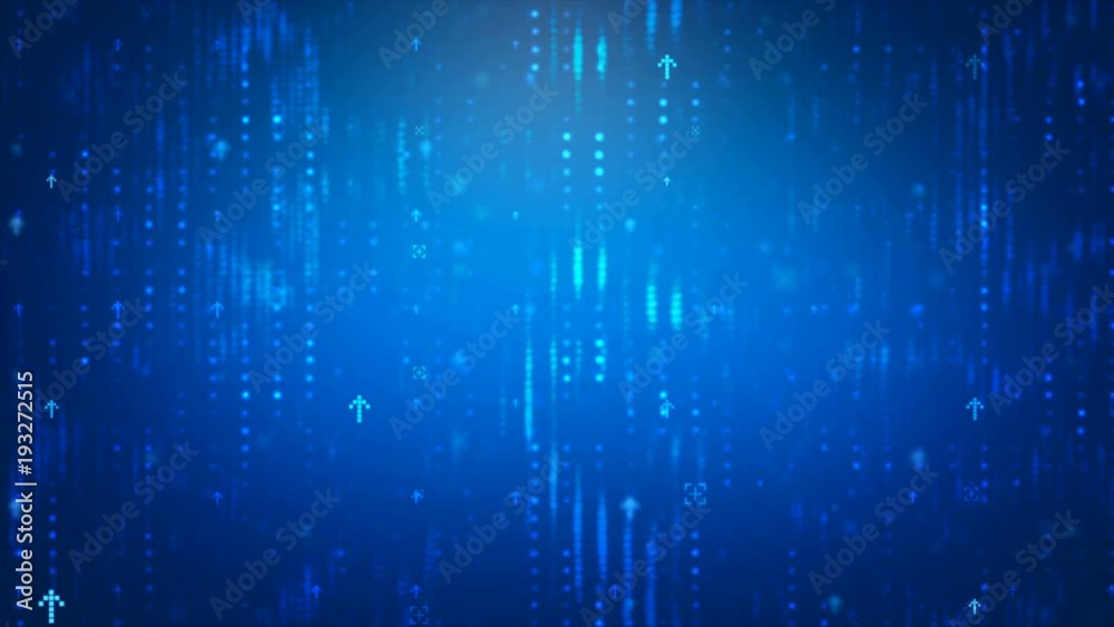 Abstract dark background with arrow dot lighting for cyber technology futuristic concept blur and grain processed